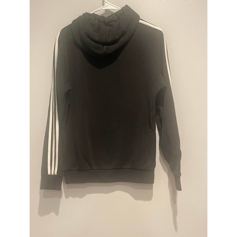 Adidas Classic Original 3 Stripe Black White Logo‎ Hoodie Sweatshirt - Picture 4 of 5